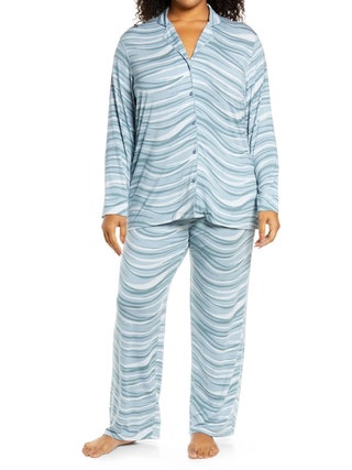 Nordstrom Moonlight Pajamas on model on white background