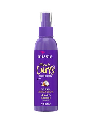 Aussie Miracle Curls Refresher Spray Gel on white background