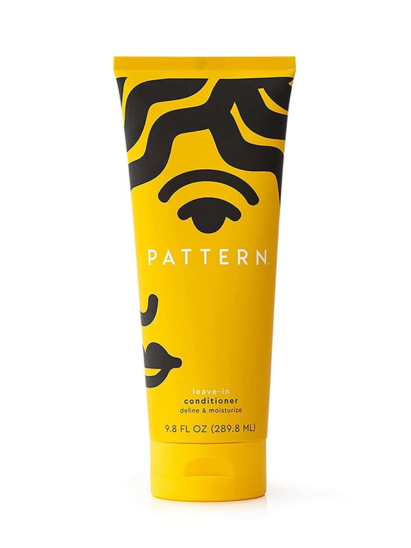 Pattern Beauty Leave-In Conditioner yellow bottle on white background