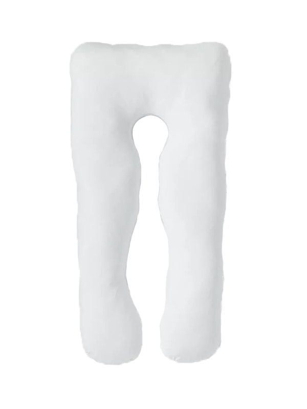 The white Threshold Cool Touch Pregnancy Body Pillow on a white background