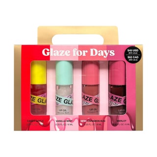 Innbeauty Project Glaze For Days 4Piece Lip Oil Set box of four lip oils on white background