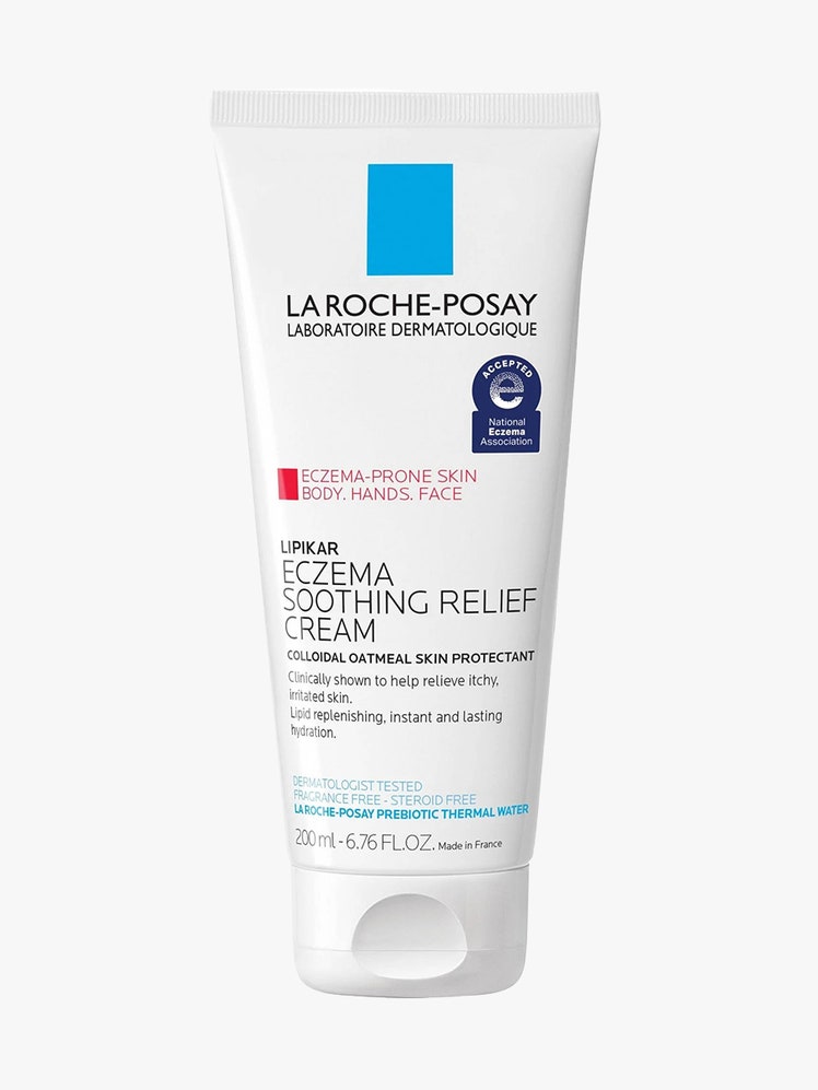 La Roche-Posay Lipikar Eczema Cream white tube on light gray background