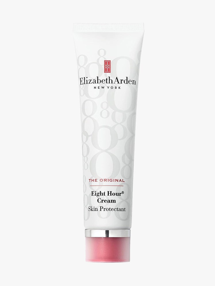 Elizabeth Arden Eight Hour Cream white tube with red cap on light gray background