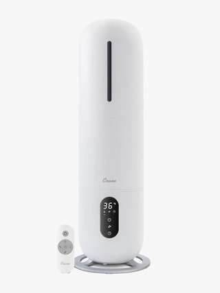 White Crane Air Ultrasonic Cool Mist Tower Humidifier on light gray background