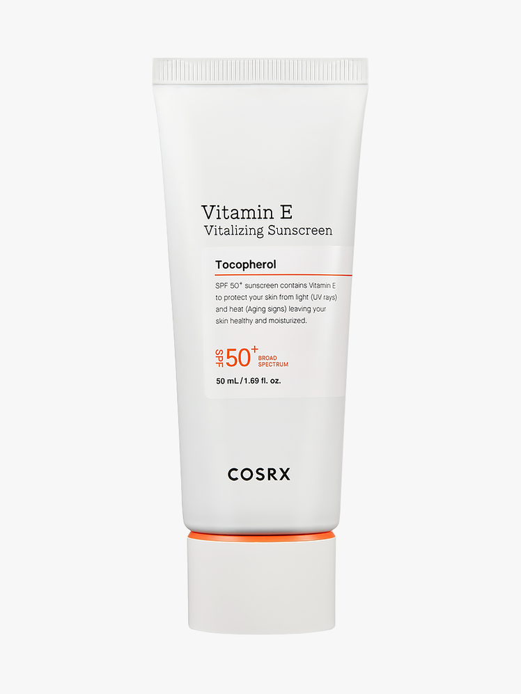 Cosrx Vitamin E Vitalizing Sunscreen SPF 50+ in white tube