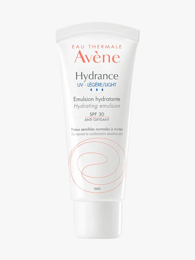 Eau Thermale Avène Hydrance Light Emulsion white tube on light gray background