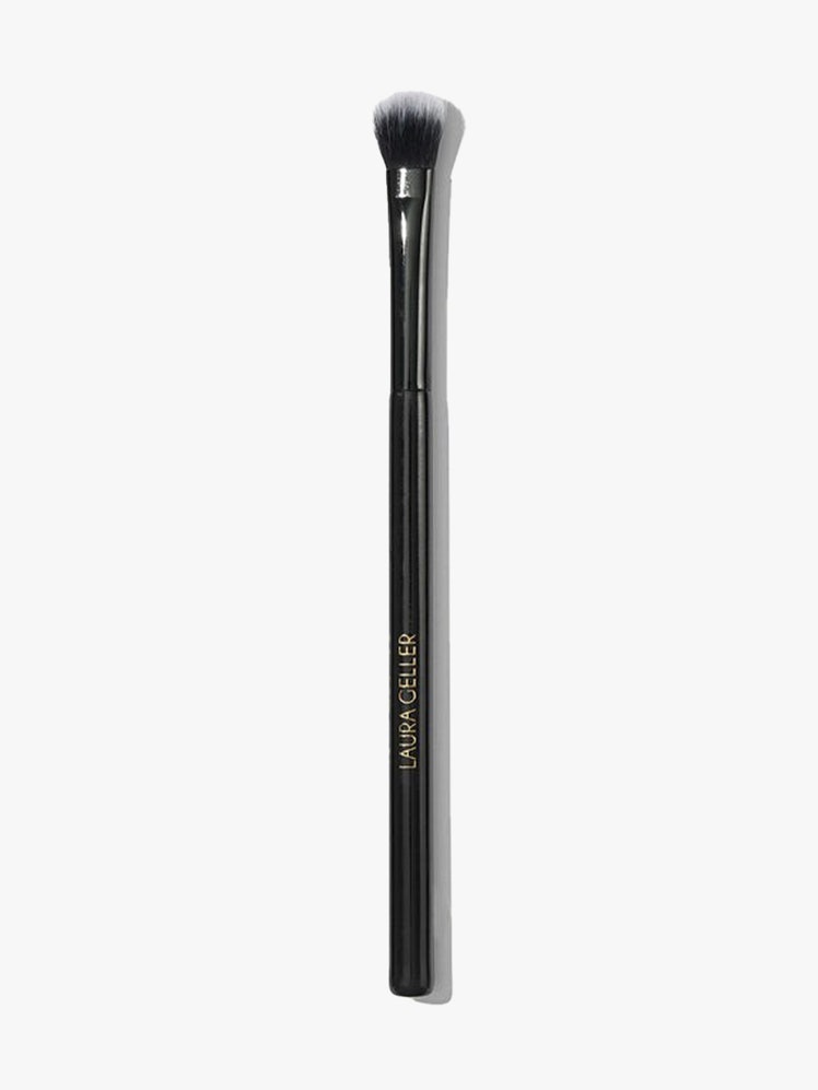 Laura Geller All-Over Eye Shadow Brush black eyeshadow brush on light gray background