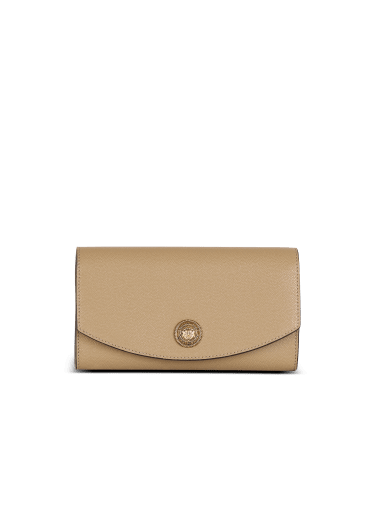 Pochette emblema in pelle di vitello granulata