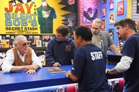 Comic Book Men, Stan Lee (L), Bryan Johnson (R), 'Stan Saves!', Season 5, Ep. #6, 02/14/2016, ©AMC