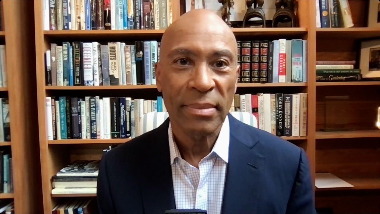 Former Massachusetts Gov. Deval Patrick is pictured during an interview with CNN on July 6.