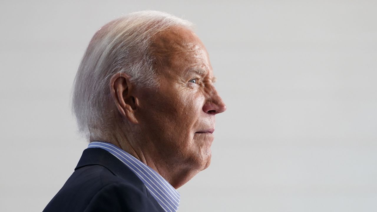 President Joe Biden attends a campaign event at Sherman Middle School in Madison, Wisconsin, on July 5.