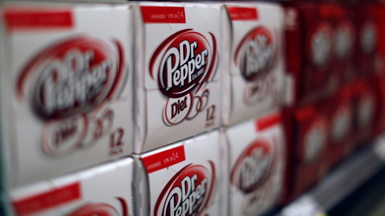 Dr Pepper soda cans for sale are pictured at a grocery store in Pasadena, California, U.S., February 14, 2018.