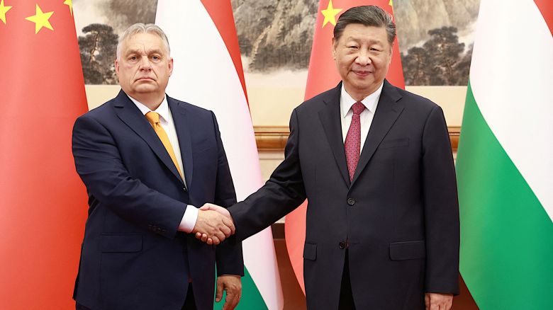 Chinese leader Xi Jinping meets Hungary's Prime Minister Viktor Orban at the Diaoyutai State Guesthouse in Beijing on July 8.