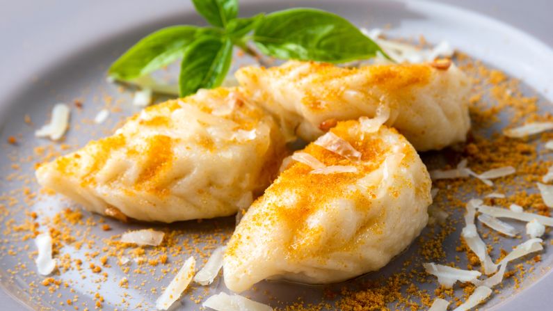 <strong>Culurgiones: </strong>These handmade ravioli are stuffed with mashed potatoes, chopped mint, garlic and grated Sardinian pecorino cheese. They're best savored straight, "in white," with no added sauce but just bit of extra virgin olive oil.