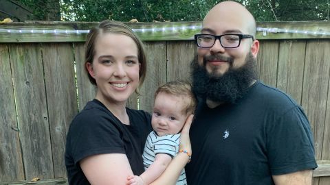 Natalie Wester Guerrero and Jose Lopez-Guerrero and their 4-month-old son.