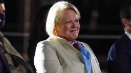 Virginia "Ginni" Thomas, wife of Supreme Court Justice Clarence Thomas, arrives to watch Amy Coney Barrett take the Constitutional Oath on the South Lawn of the White House in Washington, Monday, Oct. 26, 2020. 