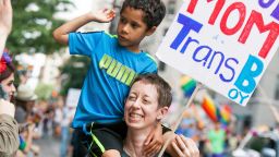 Proud mom at the NYC Pride Parade, New York, NY, Jun 28, 2015.