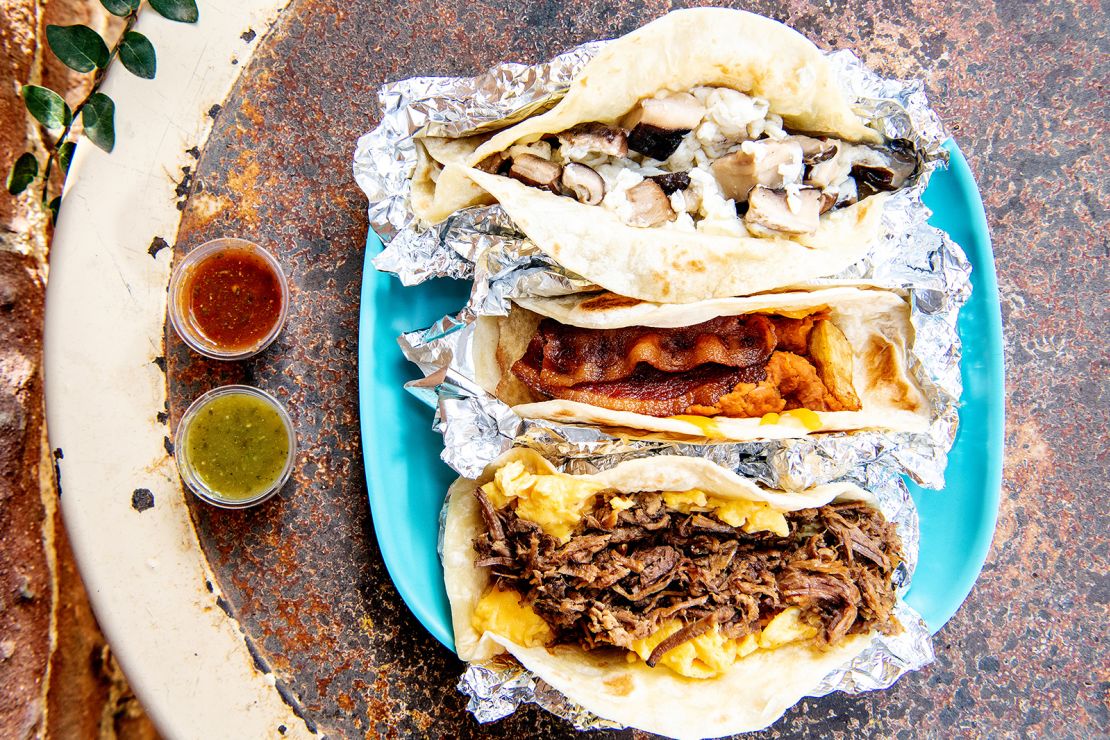 The Texas taco scene in general is spreading. These tacos come from HomeState, a restaurant located in Los Angeles but is all about Texas. The tacos (from bottom up): Pecos, Don't Mess with Texas and Blanco.