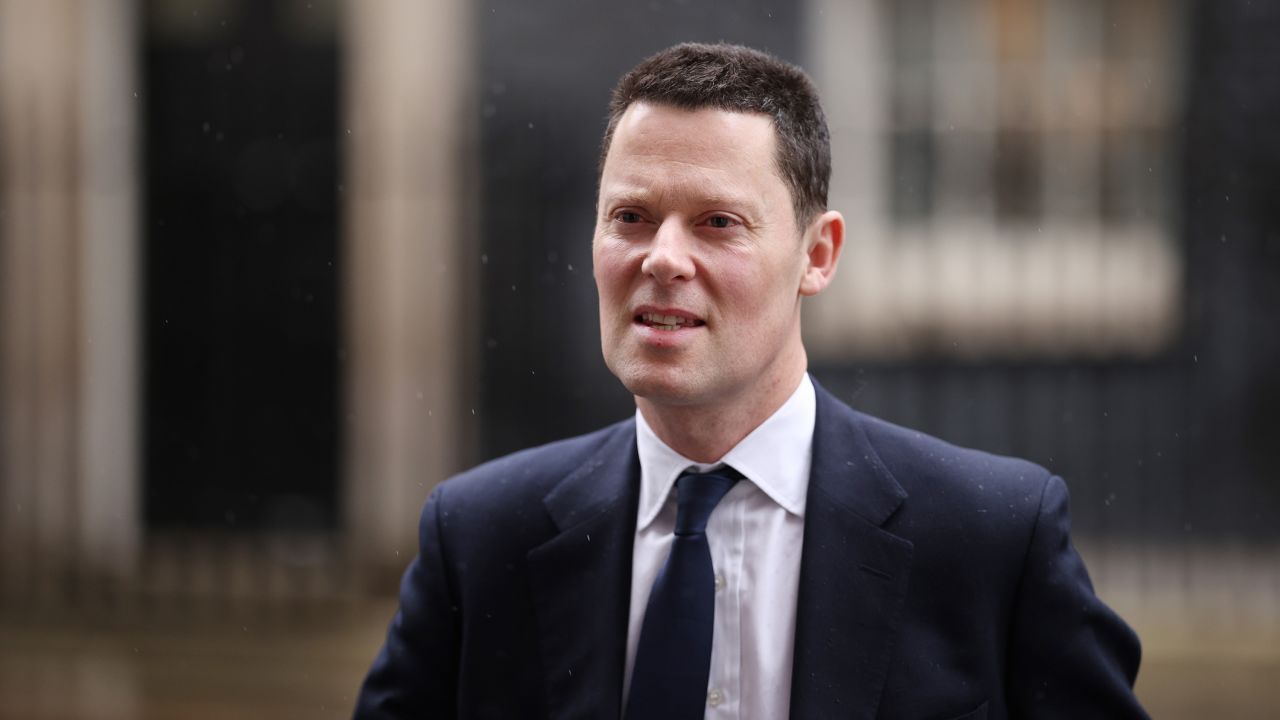 Justice Secretary Alex Chalk leaves Downing Street in London following the weekly cabinet meeting on March 12. 