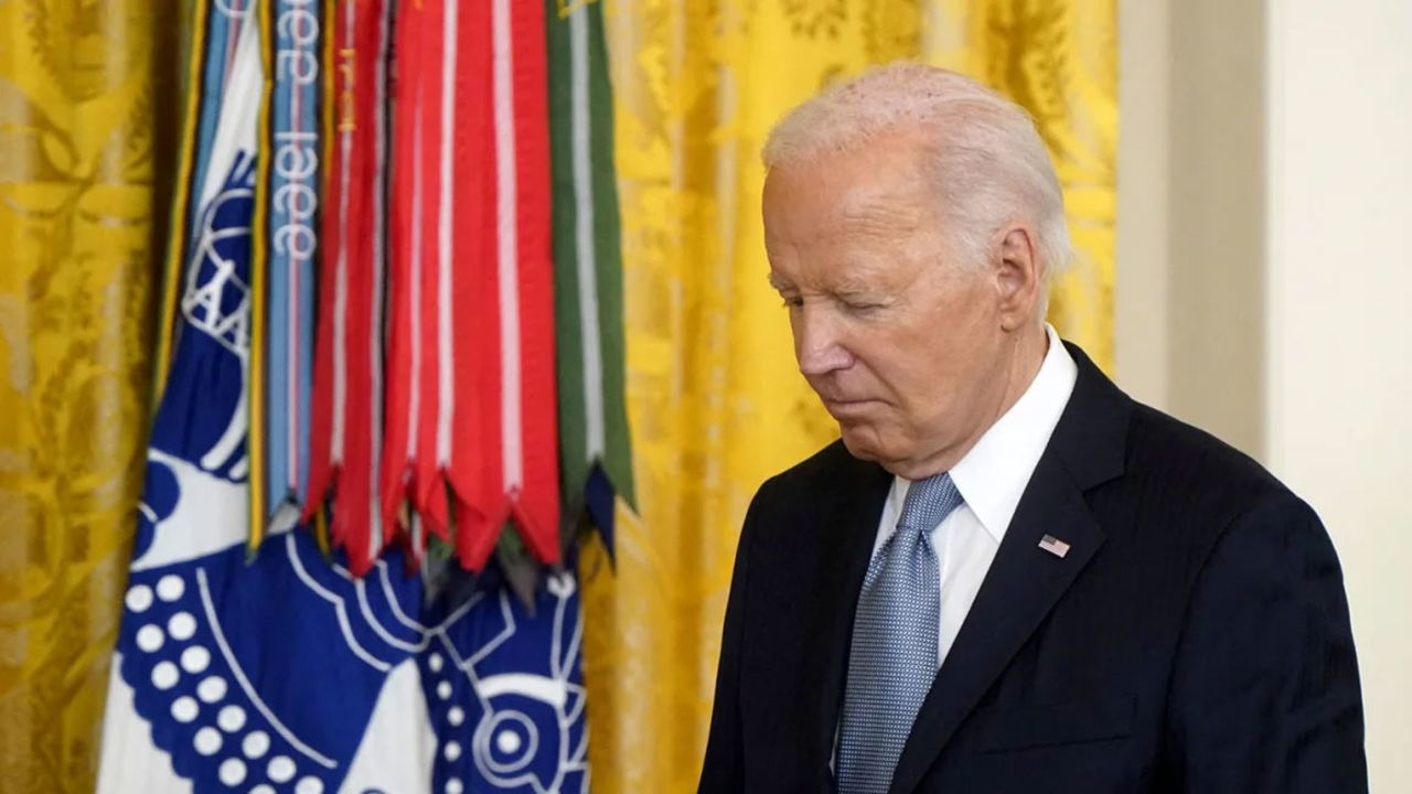 President Joe Biden attends a ceremony at the White House in Washington, DC, on July 3. 