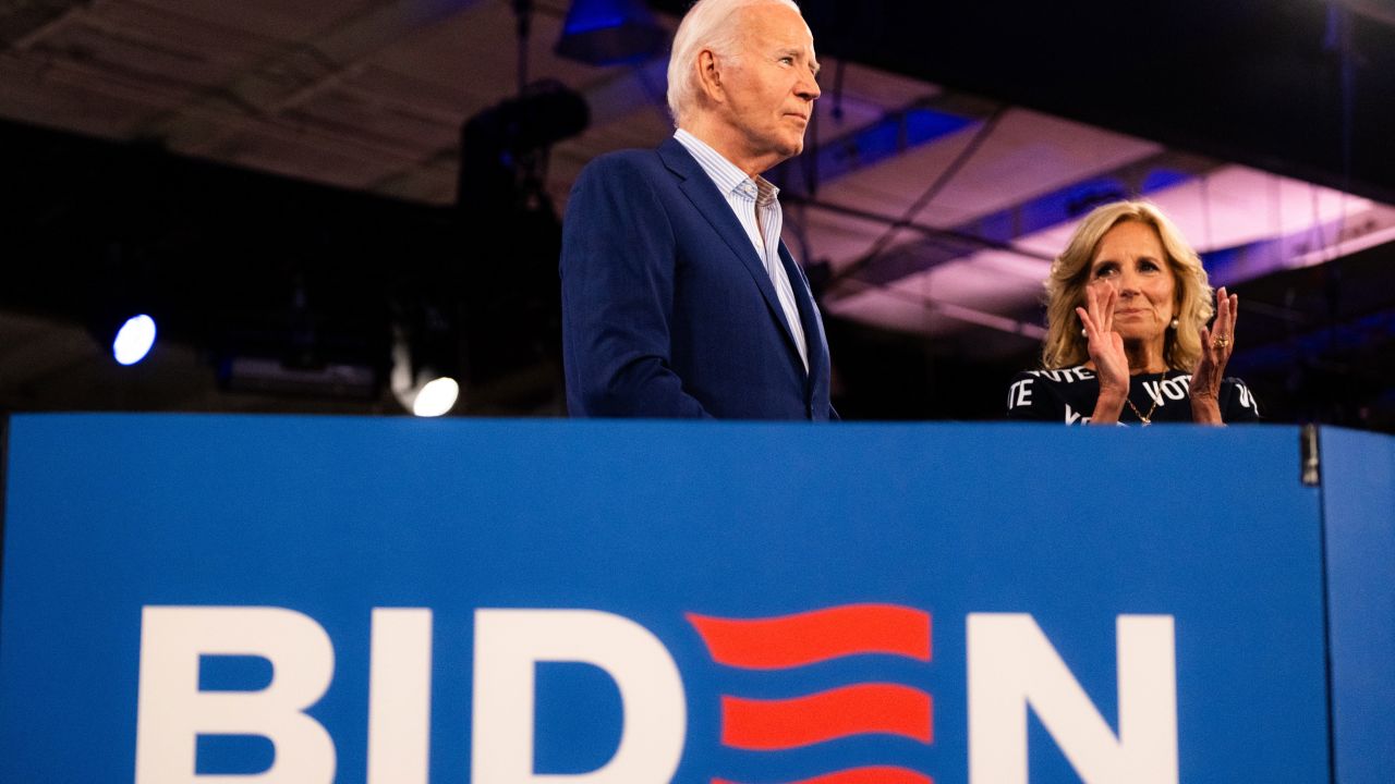 President Joe Biden and first lady Jill Biden appear at a campaign event at in Raleigh, North Carolina, on June 28. 