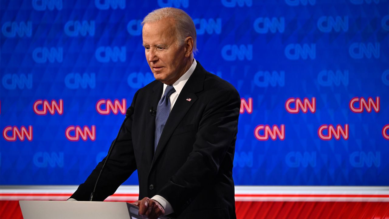 President Joe Biden at CNN's Atlanta studios on June 27.