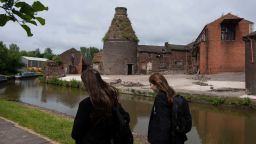 Derelict pottery buildings along the canal in Middleport, Stoke-on-Trent, England.