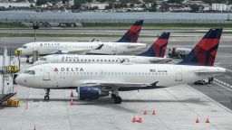 Delta Air Lines planes on the tarmac during a tour of Terminal C at LaGuardia Airport (LGA) in the Queens borough of New York, US, on Wednesday, June 1, 2022. Delta Air Lines said it will trim about 100 flights a day in the US and Latin America from July 1 through Aug. 7 to help it recover faster from bad weather, higher-than-expected worker absences and other issues that have rattled recent operations. Photographer: Stephanie Keith/Bloomberg via Getty Images