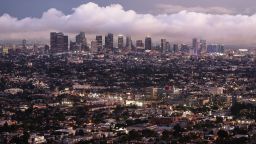 The downtown skyline of Los Angeles, California is seen on January 22, 2024.