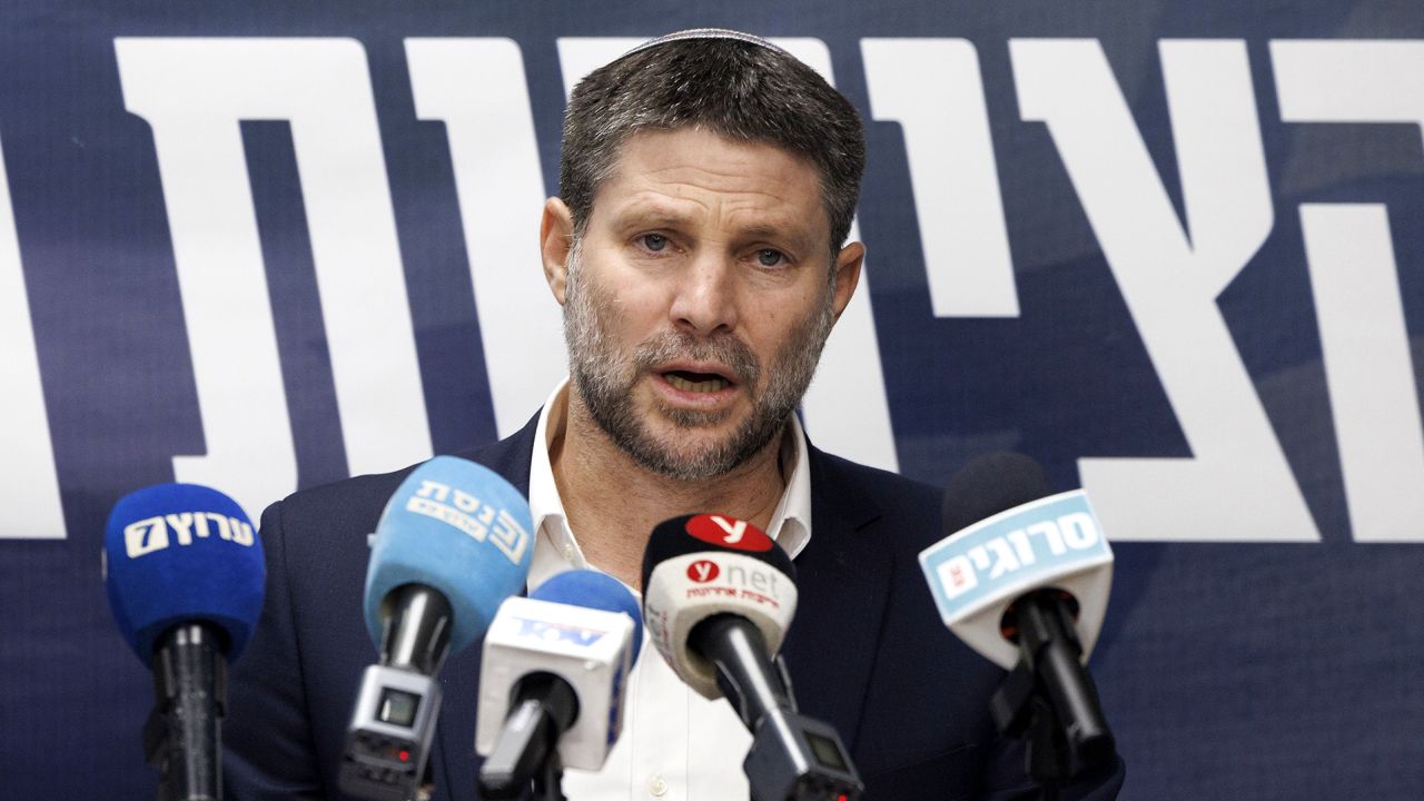 Bezalel Smotrich, Israel's finance minister, during a news conference at the Knesset in Jerusalem on February 5.