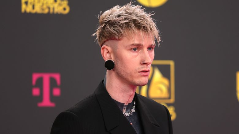 MIAMI, FLORIDA - FEBRUARY 22: Machine Gun Kelly attends Univision's 36th Premio Lo Nuestro at Kaseya Center on February 22, 2024 in Miami, Florida. (Photo by Mireya Acierto/WireImage)