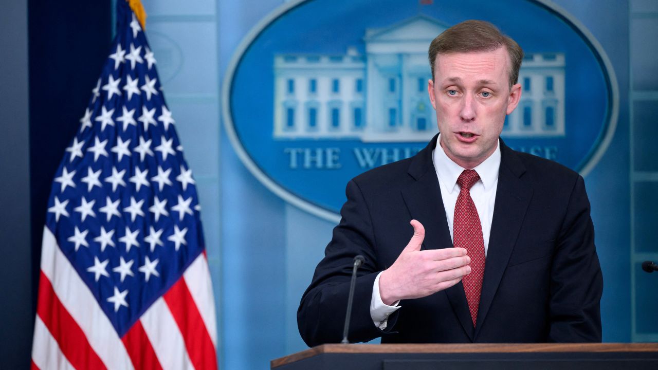 US National Security Advisor Jake Sullivan speaks during the daily briefing in the Brady Briefing Room of the White House in Washington, DC, on May 22, 2024.