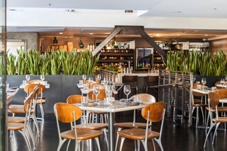 An interior of a restaurant.