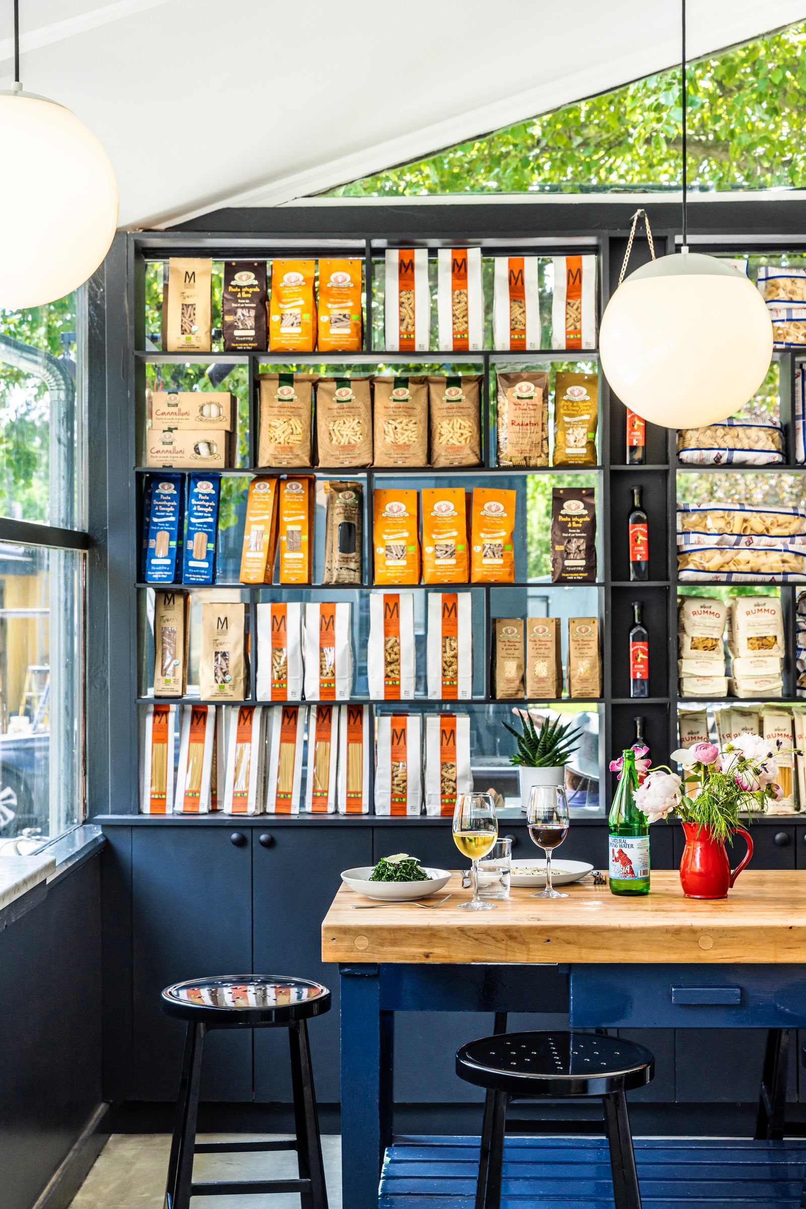 An interior of a restaurant.