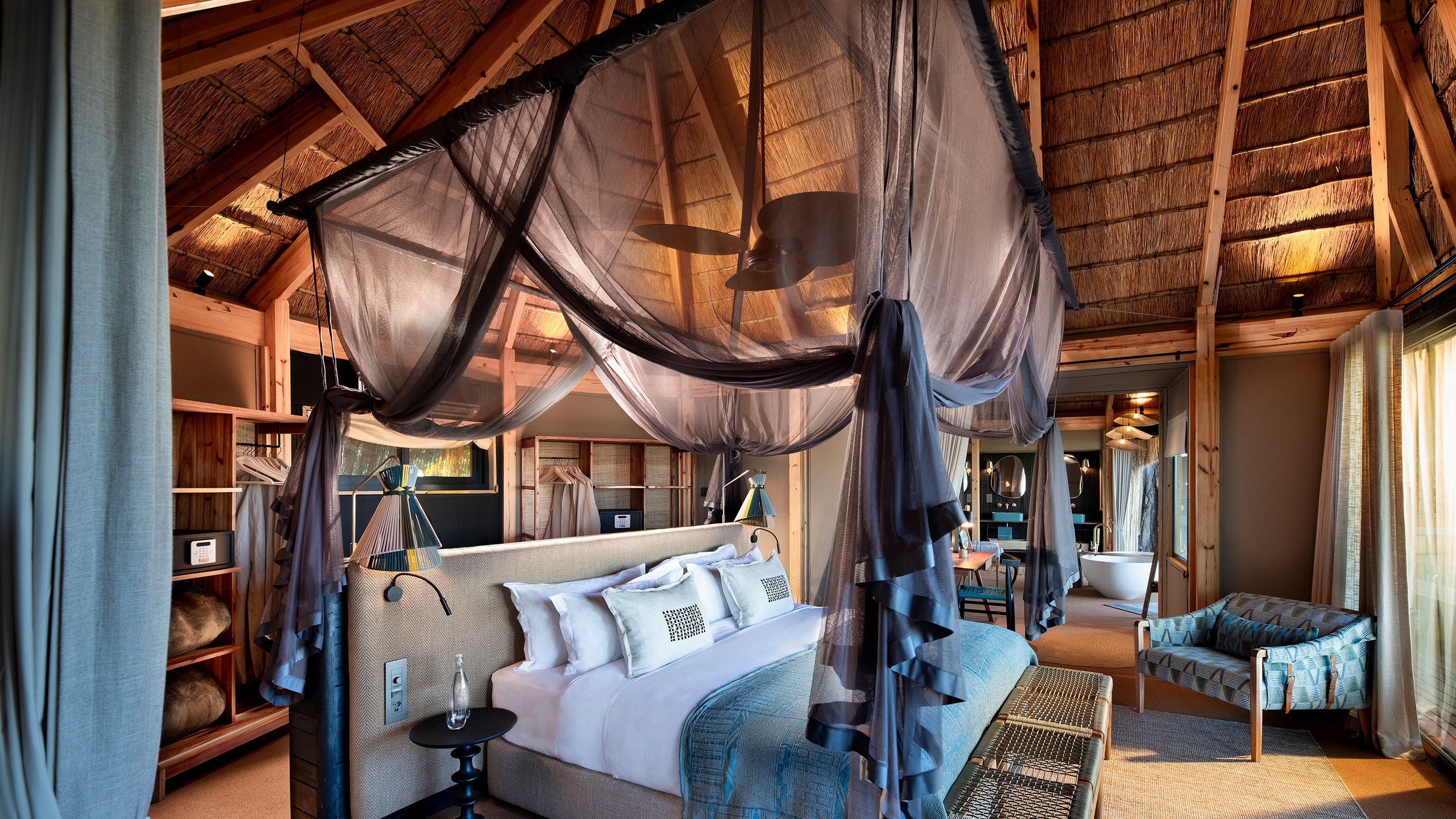 Guest suite bedroom at Tawana, Botswana