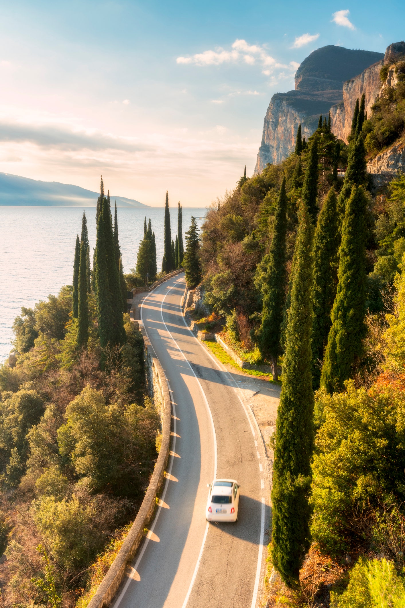 A beautiful road in Garda lake Tremosine sul Garda Lombardy district Brescia province Italy Europe