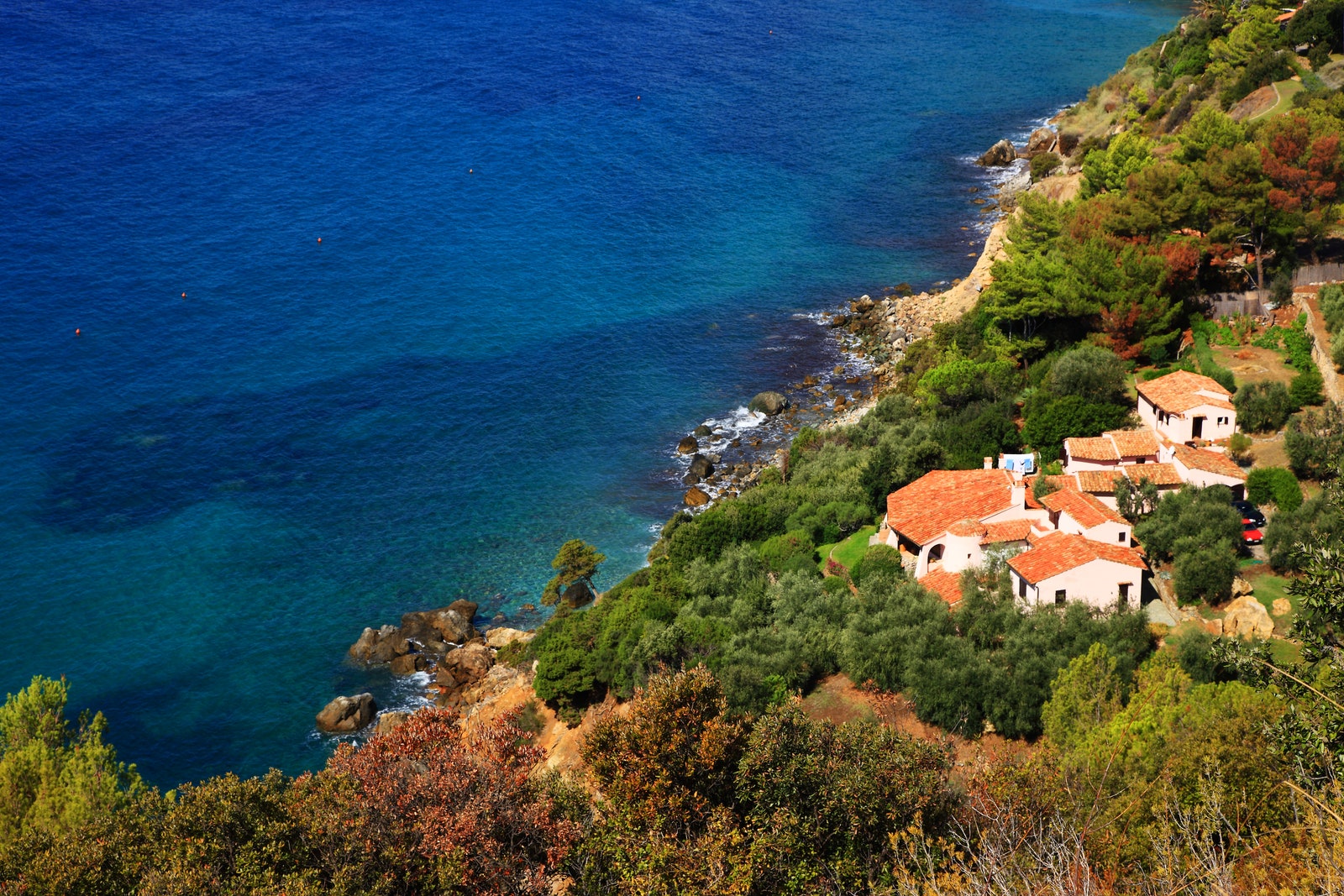 Italy Toscana  Monte Argentario . Landscape view from the panoramic road around Monte Argentario.