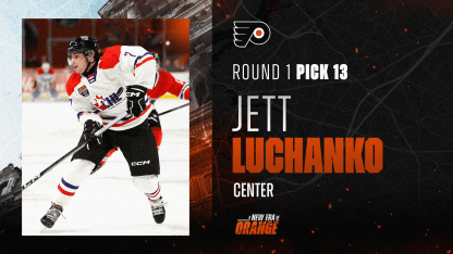 Flyers Select Jett Luchankowith the 13th Pick in Round One of the NHL Draft