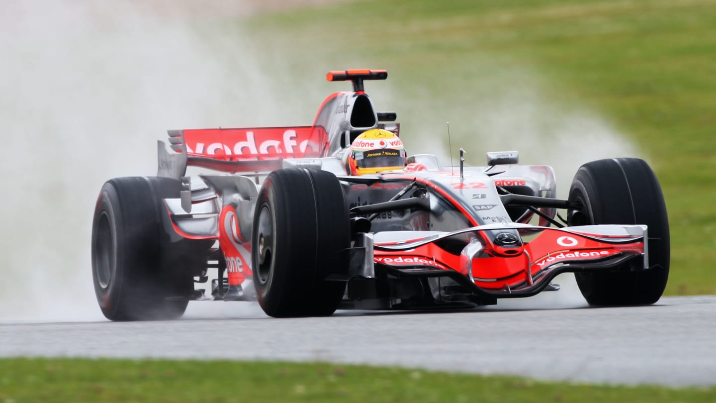 NORTHAMPTON, UNITED KINGDOM - JULY 06:  Lewis Hamilton of Great Britain and McLaren Mercedes in