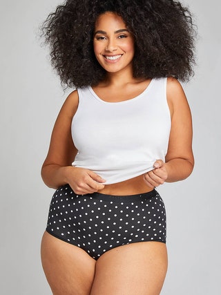 Cacique cotton highwaist underwear in polka dot print