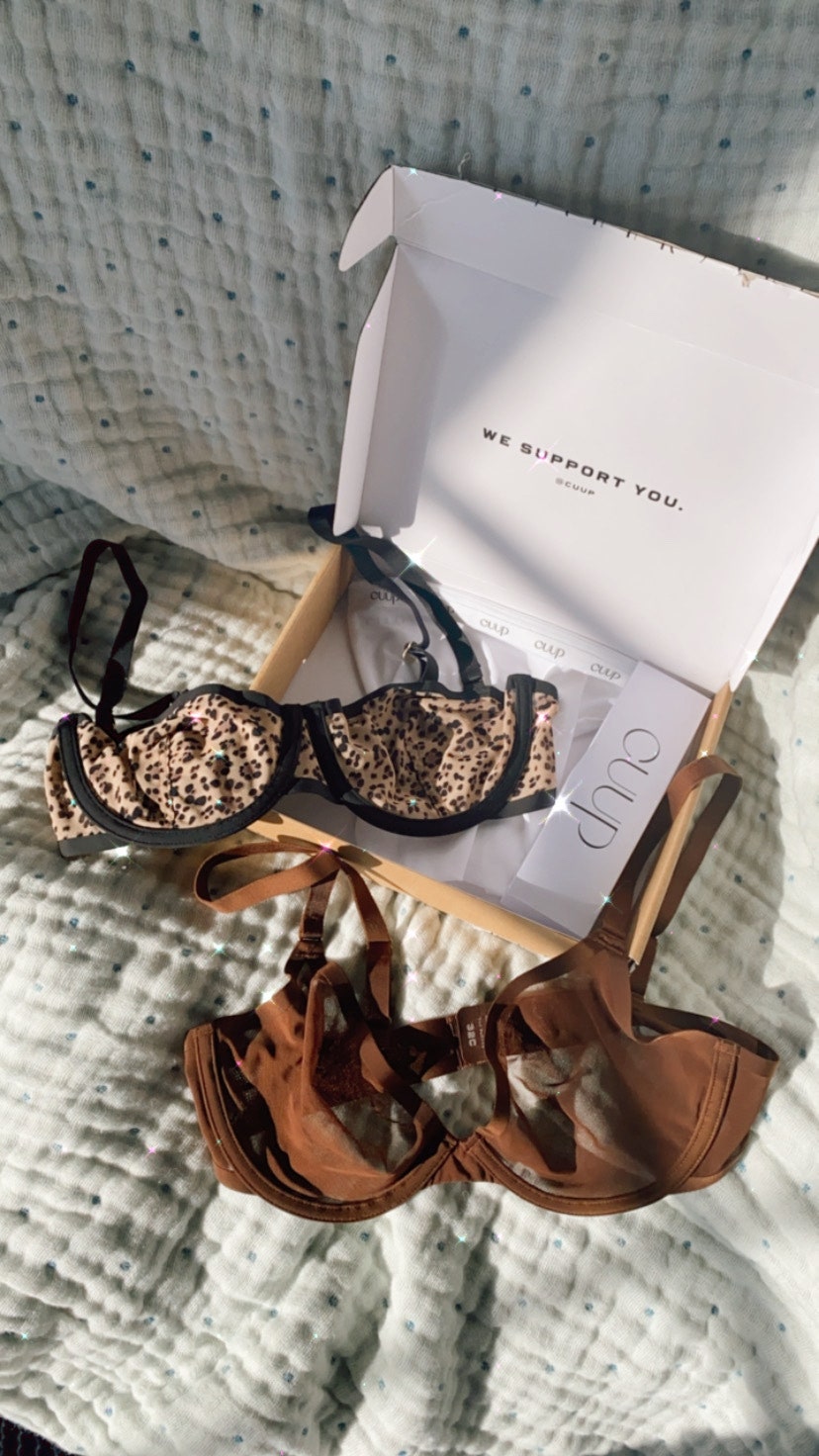 Leopard print and espressocolored bra