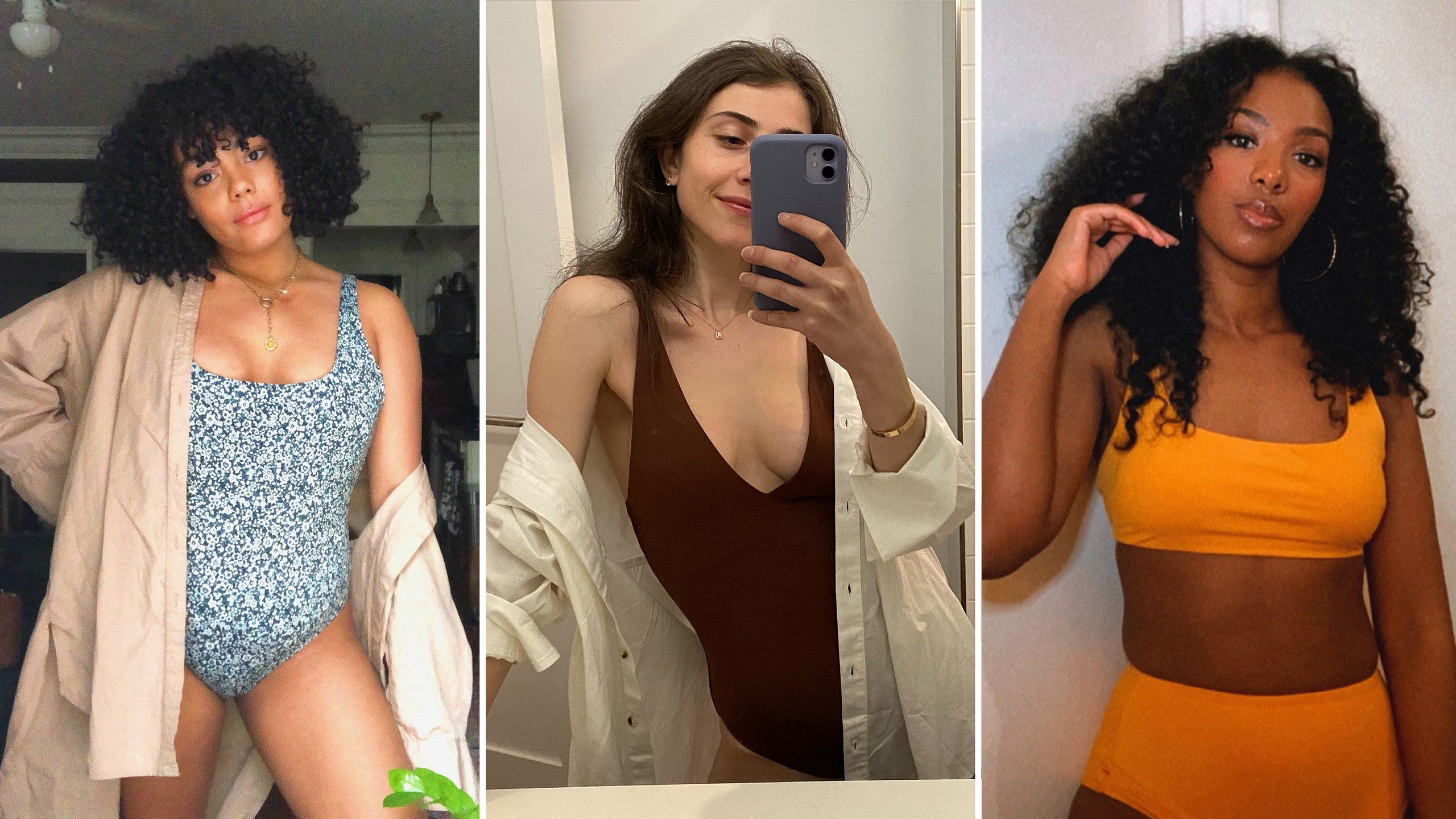 everlane swim review—three women in everlane swimsuits