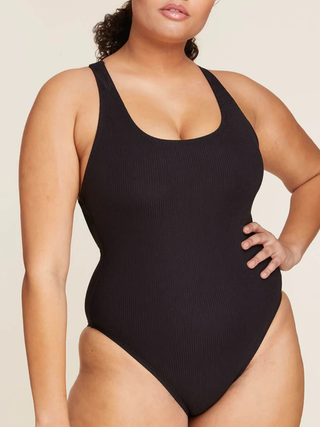 Andie Swim The Tulum Ribbed Black OnePiece