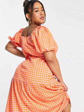 ASOS Curve Wednesday's Girl Puff Sleeve Smock Dress