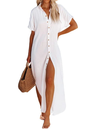 Dokotoo Button Down Long Kimonos Swimsuit Cover Up