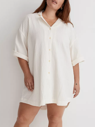 Madewell Lightspun CoverUp Mini Shirtdress