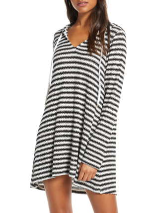 La Blanca Slouchy Hooded Sweater CoverUp Tunic