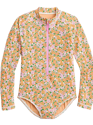 J.Crew Girls' Printed Rash Guard OnePiece With UPF 50