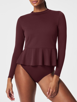 Spanx Pique Long Sleeve Swim Shirt