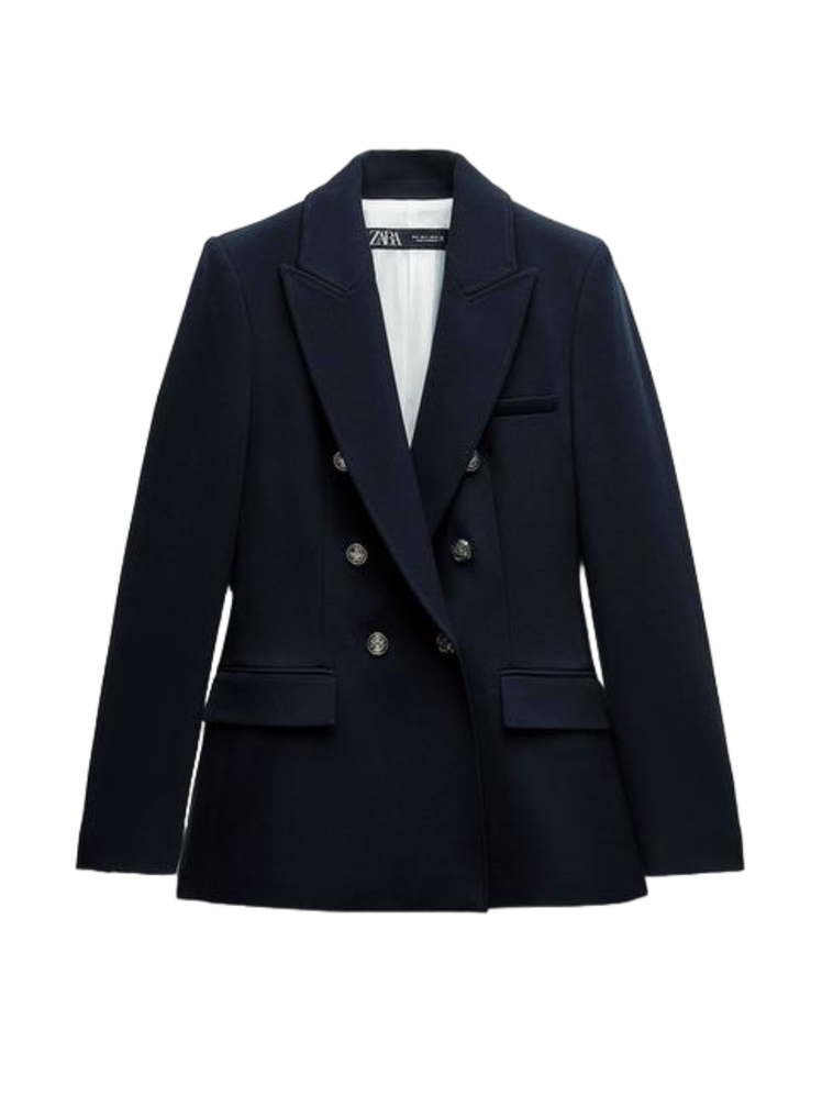 Zara Tailored Double-Breasted Blazer 